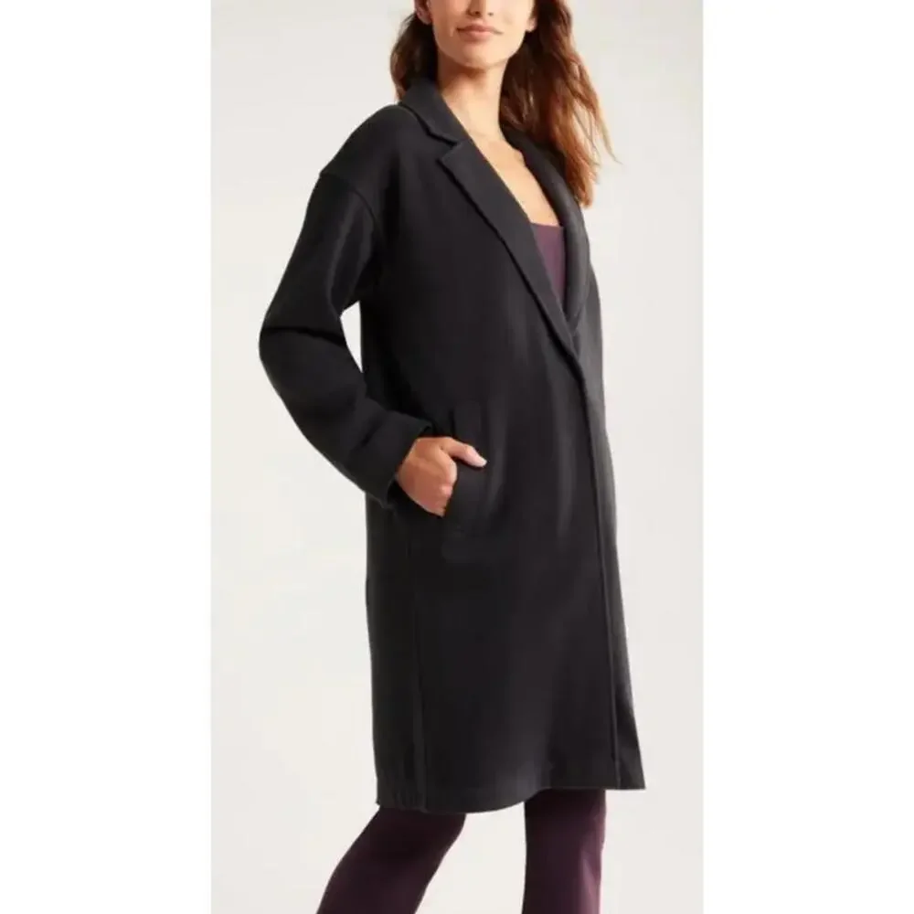 New Zella Cloud Fleece Longline Blazer  In Black Size M $99 - Picture 4 of 11